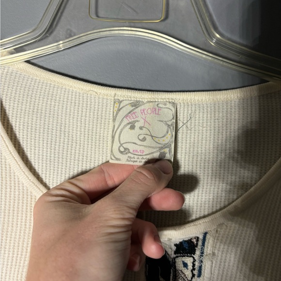 Free People x Marion Embroidered Waffle Knit Thermal Size XS - Picture 4 of 4